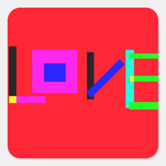 Liebe Quadratischer Aufkleber