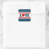 Liebe Quadratischer Aufkleber (Tasche)