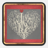 Liebe Quadratischer Aufkleber (Vorderseite)