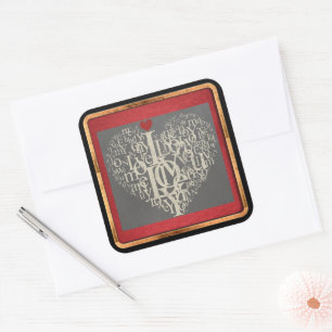 Liebe Quadratischer Aufkleber