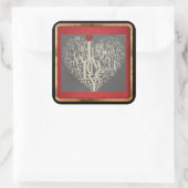 Liebe Quadratischer Aufkleber (Tasche)