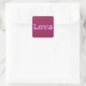 Liebe Quadratischer Aufkleber (Tasche)