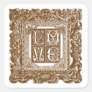 Liebe Quadratischer Aufkleber