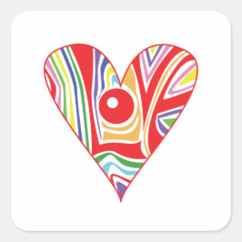 Liebe Quadratischer Aufkleber