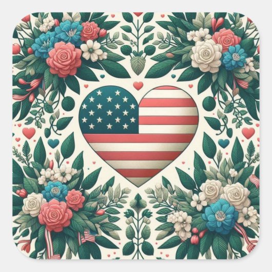 Liebe Quadratischer Aufkleber (Vorderseite)