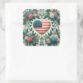 Liebe Quadratischer Aufkleber (Tasche)