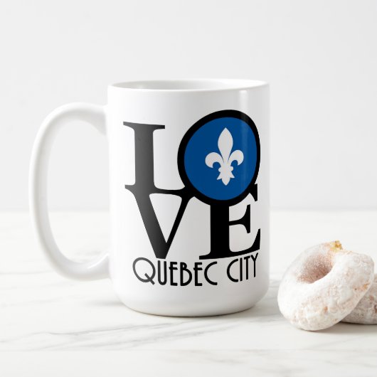 LIEBE Quebec City 15 oz Kaffeetasse (Mit Donut)