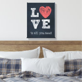 Liebe Quote Typografie Leinwanddruck (Insitu (Schlafzimmer))