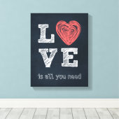 Liebe Quote Typografie Leinwanddruck (Insitu (Holzboden))