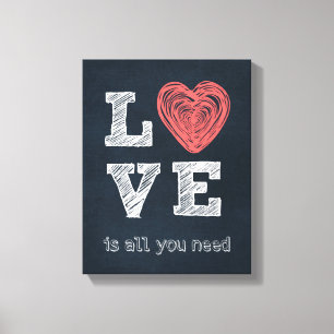 Liebe Quote Typografie Leinwanddruck