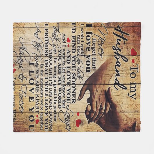 Liebe Quotes-Geschenk | An mein Ehemann anwesend | Fleecedecke (Vorderseite (Horizontal))