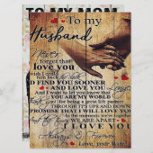 Liebe Quotes-Geschenk | An mein Ehemann anwesend | Menükarte (Vorne/Hinten)