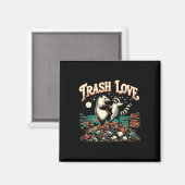 Liebe Raccoon Possum Magnet (Vorderseite/Rückseite)