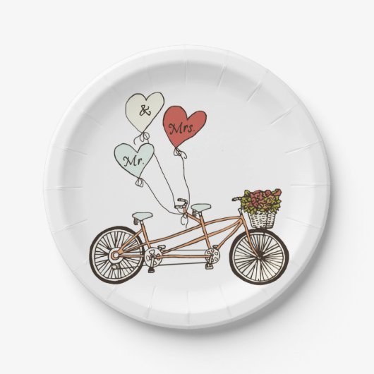 Liebe Rad Mr. & Mrs. Paper plate Pappteller (Vorderseite)