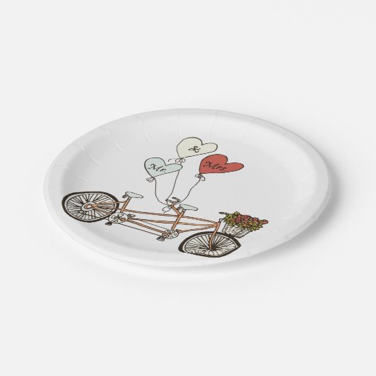 Liebe Rad Mr. & Mrs. Paper plate Pappteller (Schrägansicht)