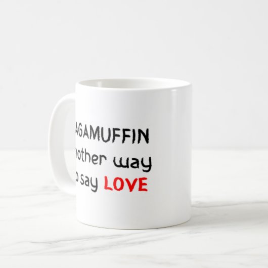 Liebe ragamuffin kaffeetasse (Vorderseite Links)
