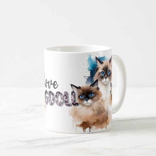 Liebe Ragdoll Cat Kaffeetasse (VorderseiteRechts)
