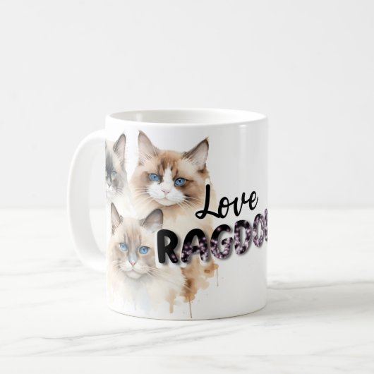 Liebe Ragdoll Cat Kaffeetasse (Vorderseite Links)