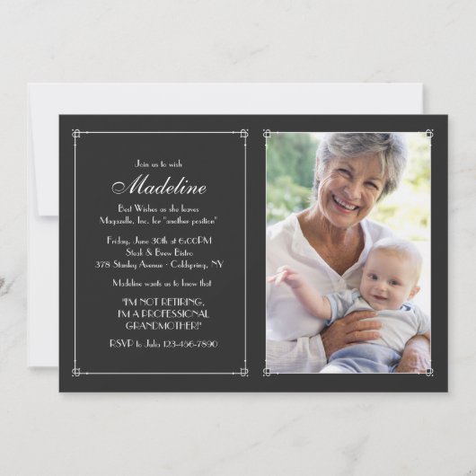 Liebe-Rahmen-Foto-Ruhestands-Einladung Einladung (Vorderseite)