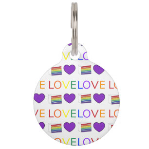 LIEBE Rainbow Cake Gay Pride Heart Dose Tag Haustiermarke