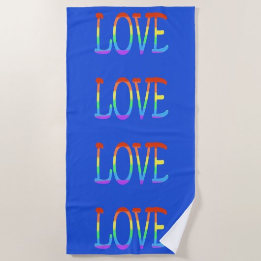 Liebe Rainbow Colors Word Strandtücher (Vorderseite)