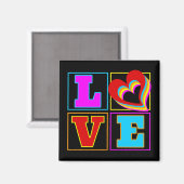 LIEBE RAINBOW FARBIGE HERZEN MAGNET (Vorderseite/Rückseite)