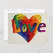 Liebe Rainbow Glitzer Herzstück Art Postkarte (Vorne/Hinten)