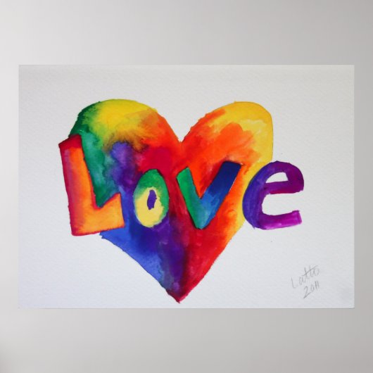 Liebe Rainbow Heart Art Painting Poster Print (Vorne)