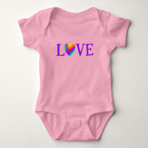 LIEBE Rainbow Heart Baby Bodysuit Strampler