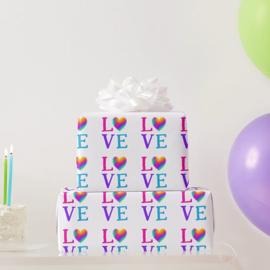 LIEBE Rainbow Heart Geschenkpapier (Partygeschenke)