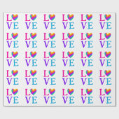 LIEBE Rainbow Heart Geschenkpapier (Flach)