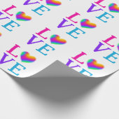 LIEBE Rainbow Heart Geschenkpapier (Ecke)