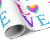 LIEBE Rainbow Heart Geschenkpapier (Rolleneckpunkt)