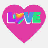 Liebe Rainbow Heart Heart Shaped Stickers (Vorderseite)
