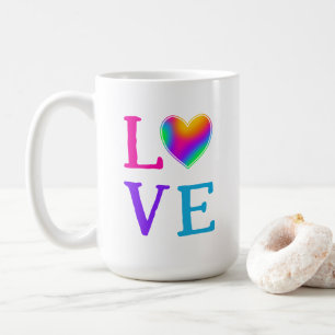 LIEBE Rainbow Heart Kaffeetasse
