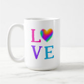 LIEBE Rainbow Heart Kaffeetasse (Links)