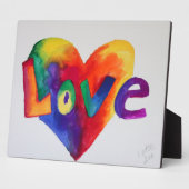 Liebe Rainbow Heart Painting Gedicht Plaque Fotoplatte (Seite)
