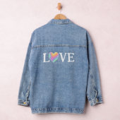 LIEBE Rainbow Heart Women's Jeansjacke (Hangar)