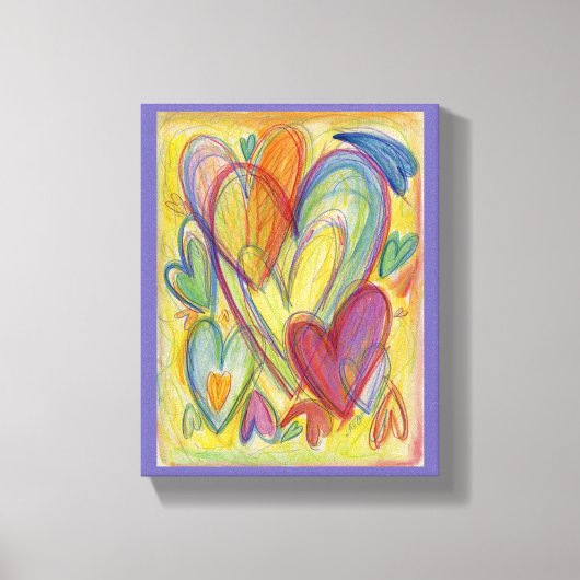 Liebe Rainbow Hearts Leinwand zeichnen Art Print (Vorderseite)