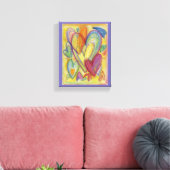Liebe Rainbow Hearts Leinwand zeichnen Art Print (Insitu (Wohnzimmer))
