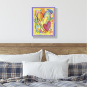 Liebe Rainbow Hearts Leinwand zeichnen Art Print (Insitu (Schlafzimmer))