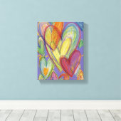 Liebe Rainbow Hearts Leinwand zeichnen Art Print (Insitu (Holzboden))