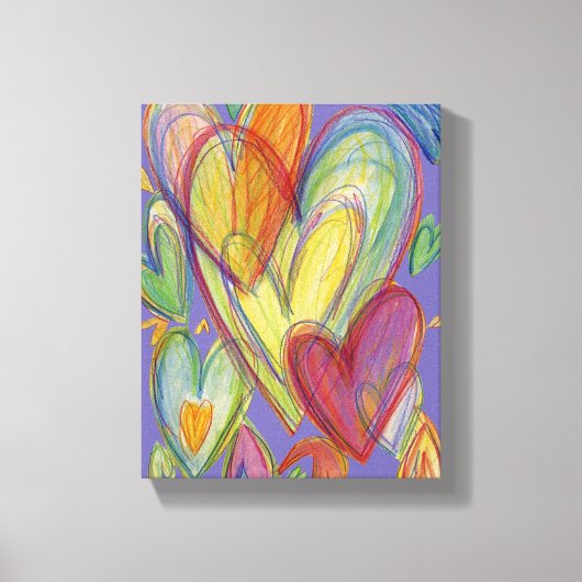 Liebe Rainbow Hearts Leinwand zeichnen Art Print (Vorderseite)