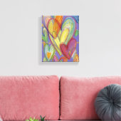 Liebe Rainbow Hearts Leinwand zeichnen Art Print (Insitu (Wohnzimmer))