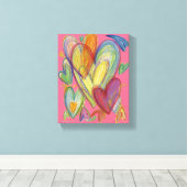 Liebe Rainbow Hearts Leinwand zeichnen Art Print (Insitu (Holzboden))