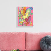 Liebe Rainbow Hearts Leinwand zeichnen Art Print (Insitu (Wohnzimmer))