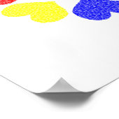 Liebe Rainbow Hearts Poster (Ecke)