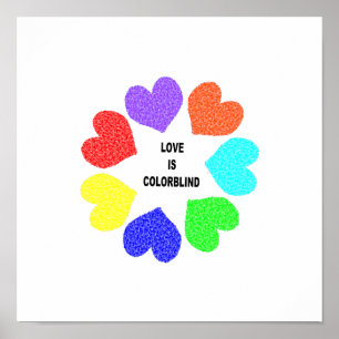 Liebe Rainbow Hearts Poster