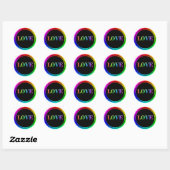 Liebe Rainbow LGBT Round Circles Runder Aufkleber (Blatt)