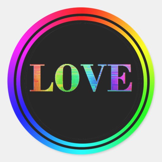 Liebe Rainbow LGBT Round Circles Runder Aufkleber (Vorderseite)